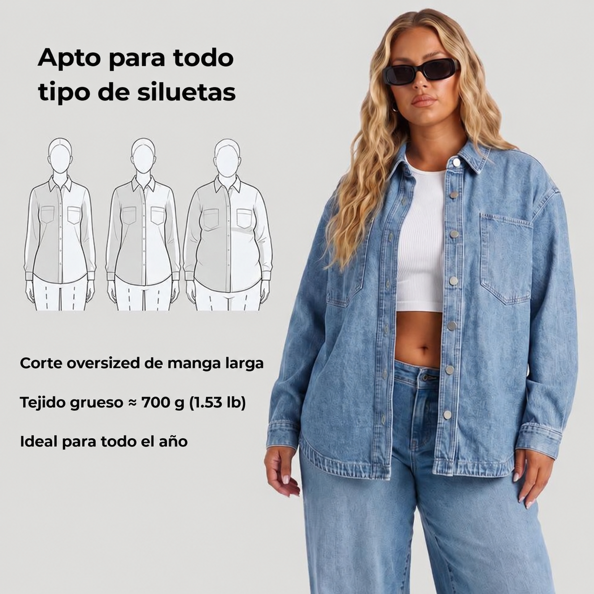 😍Chaqueta Jean Fiorella™ | Denim Premium | Look Moderno 😍