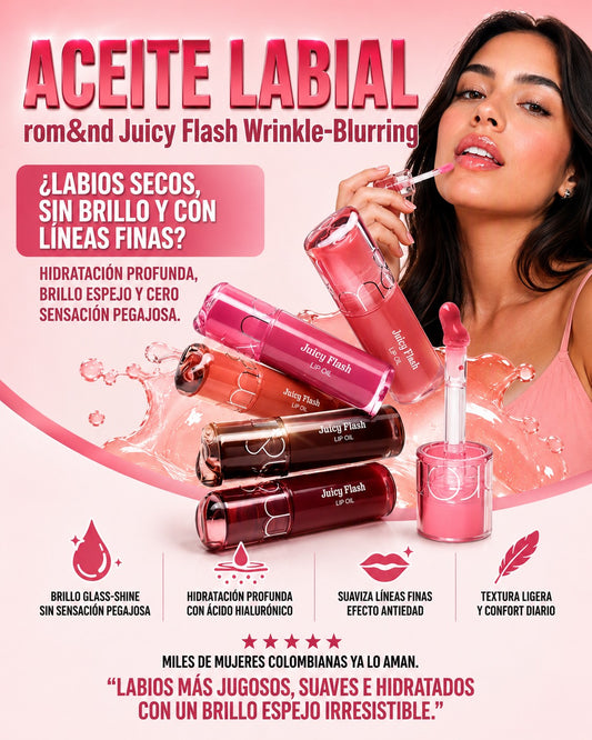 💄Aceite labial😍 rom&nd Juicy Flash Wrinkle-Blurring🩷