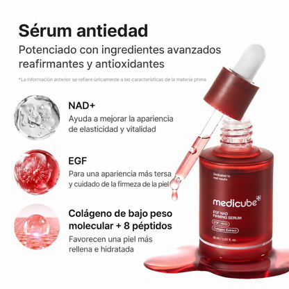 ✨ Medicube NAD+ EGF + Colágeno – Sérum Reafirmante 💧 con Efecto Relleno, Firmeza y Luminosidad ✨ | 30 ml